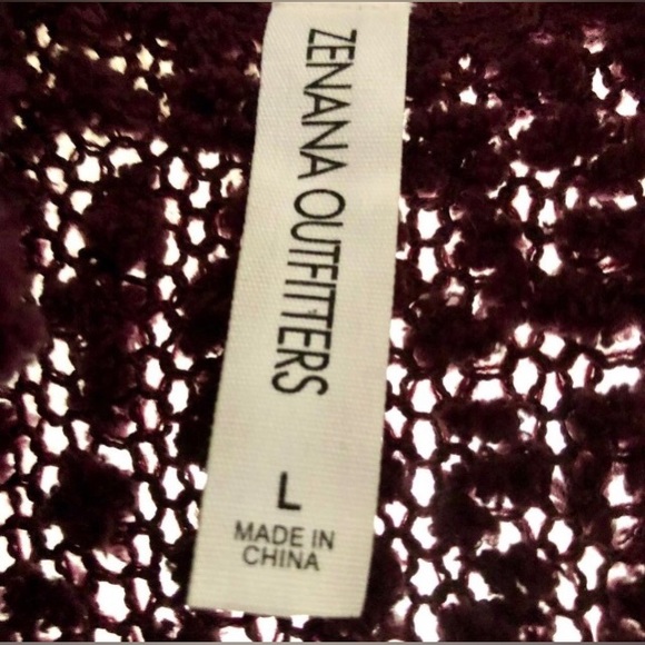 Deep Eggplant Purple Textured Cardigan EUC Zenana Outfitters - Size L - Large - Picture 2 of 2